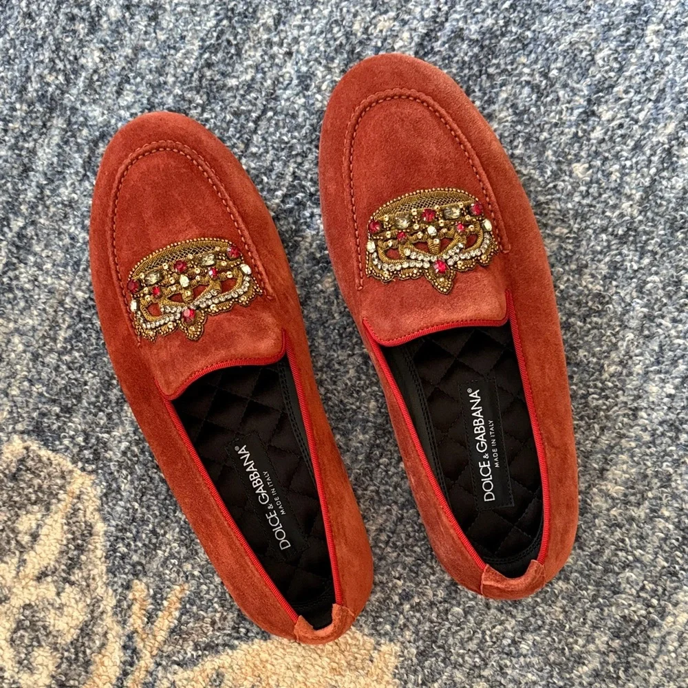 Dolce & Gabbana Burnt Orange Loafers - Picture 1 of 4
